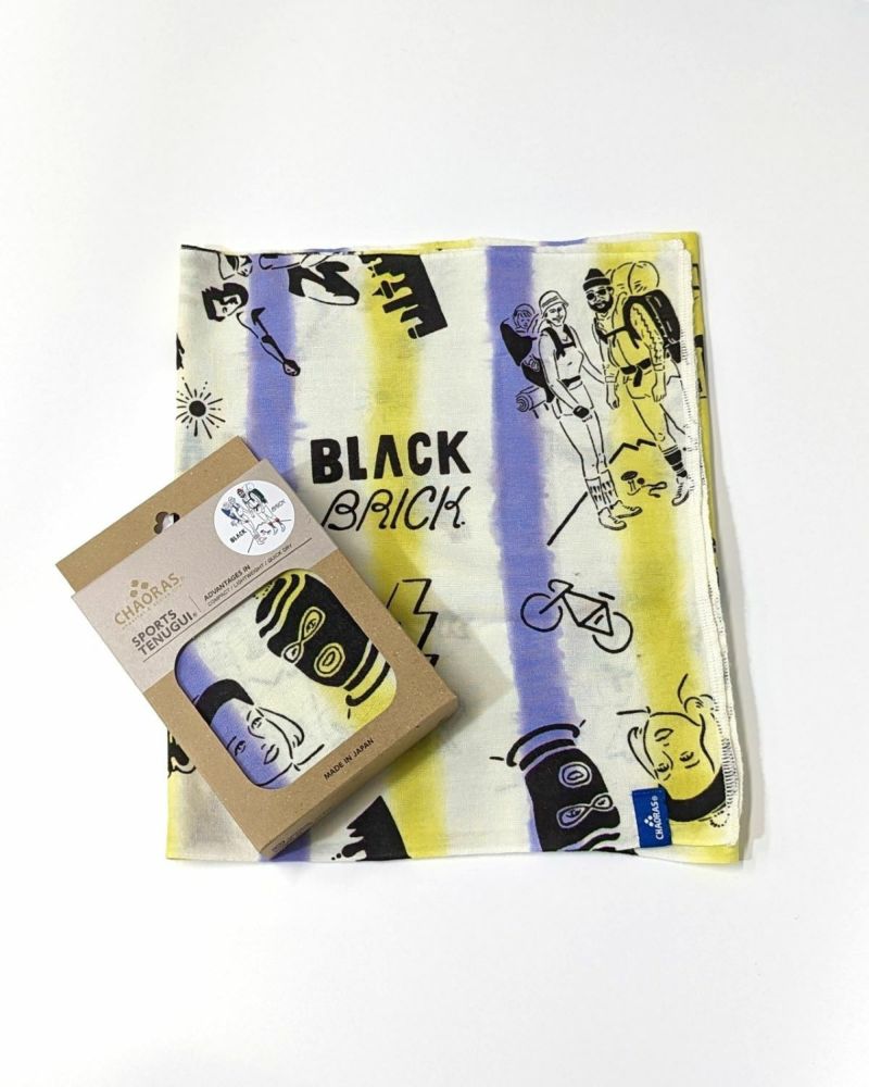 BLACK BRICK / BB x CHAORAS Sports Tenugui Tie Dye Border｜ブラック 