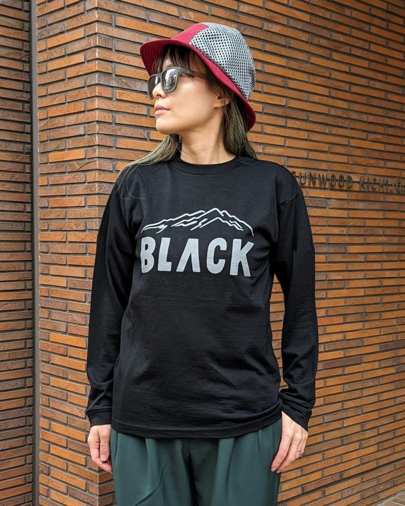 Black BRICK / Hybrid Merino L/S 【BLACK LOGO】