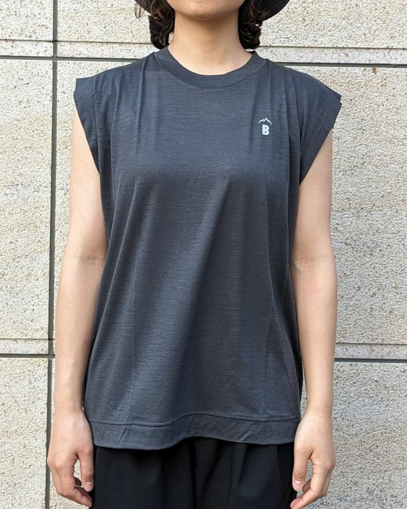 BLACK BRICK / Hybrid Merino Cover Sleeveless【B】｜ブラック 