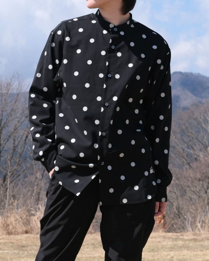 BLACK BRICK / Air Hybrid Merino Band Collar Shirt｜ブラック