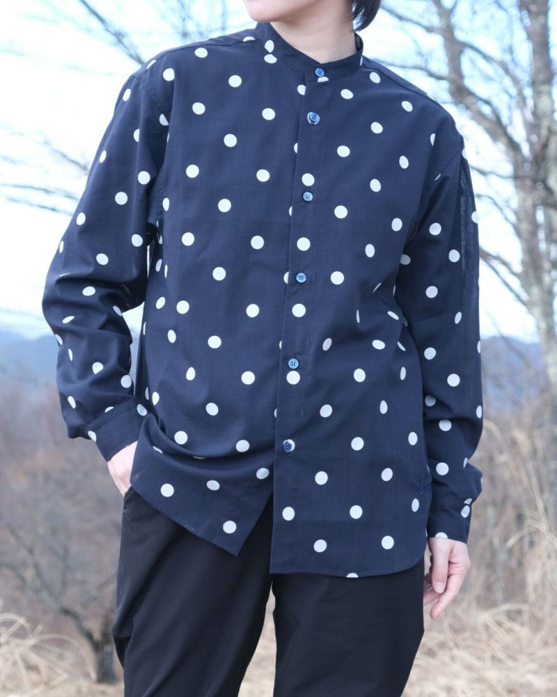 BLACK BRICK / Air Hybrid Merino Band Collar Shirt｜ブラック