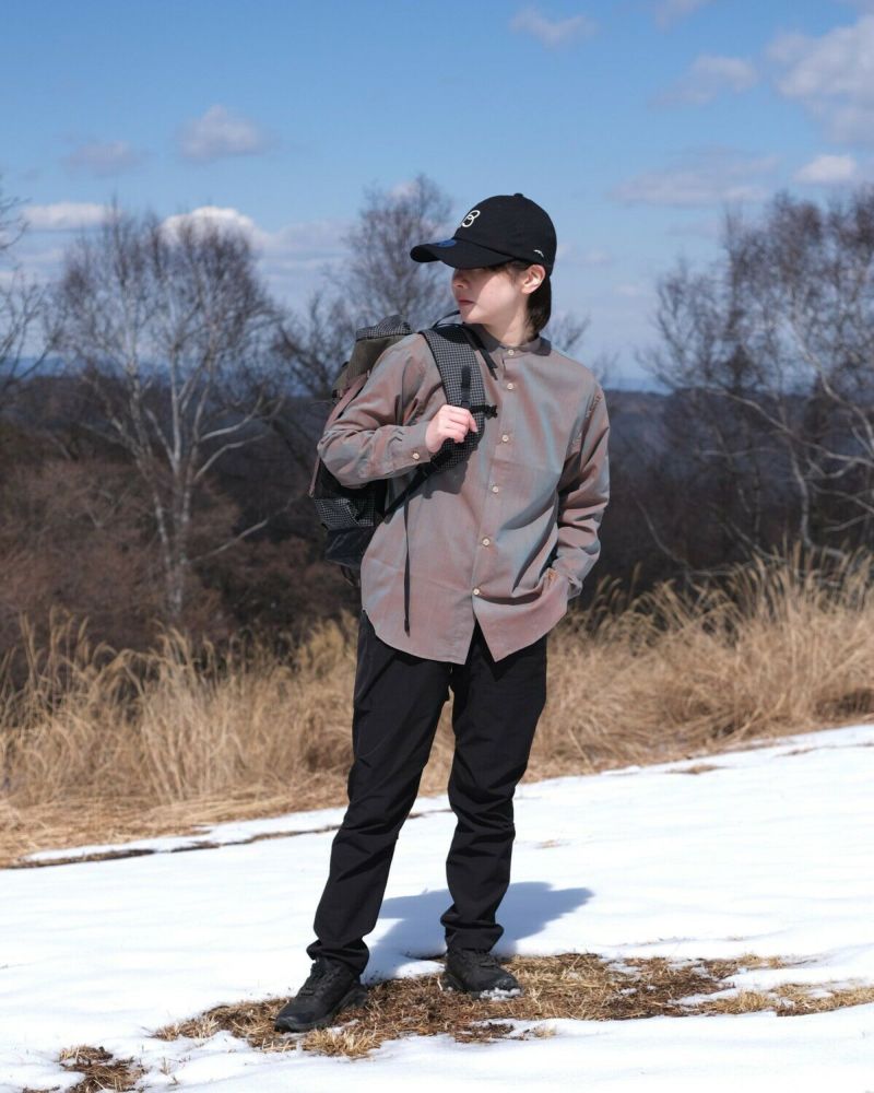 トップス BLACK BRICK Air Hybrid Merino Shirt Sax BLACK BRICK / Air Hybrid Merino Band Collar Shirt｜ブラック