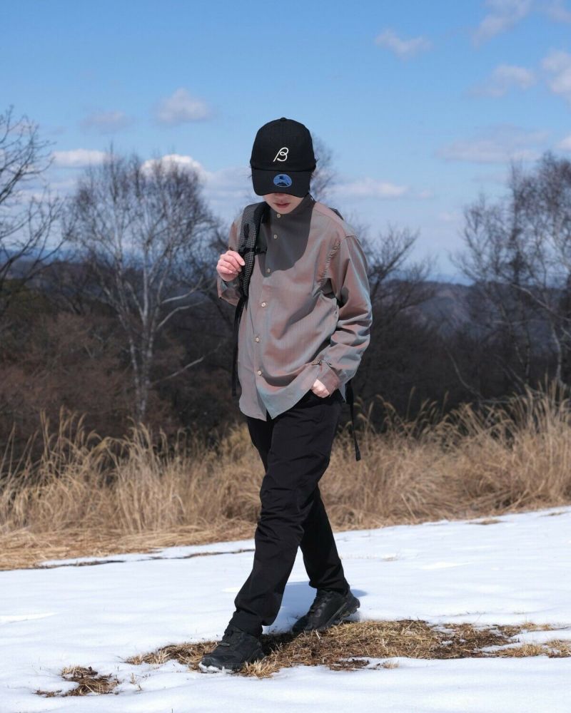 BLACK BRICK / Air Hybrid Merino Band Collar Shirt｜ブラック
