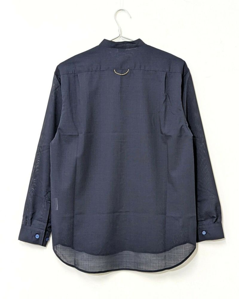 BLACK BRICK / Air Hybrid Merino Band Collar Shirt｜ブラック