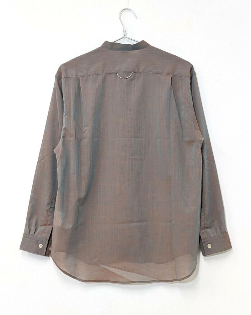 BLACK BRICK / Air Hybrid Merino Band Collar Shirt｜ブラック