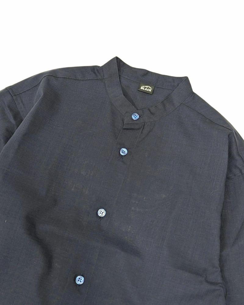 スーパーセール 半額タイムセール Hybrid Air / BRICK BLACK Merino Shirt｜ブラック Collar Band トップス