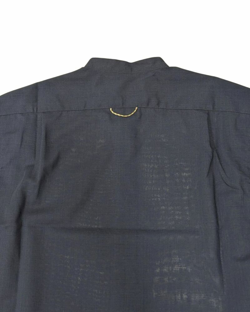 BLACK BRICK / Air Hybrid Merino Band Collar Shirt｜ブラック