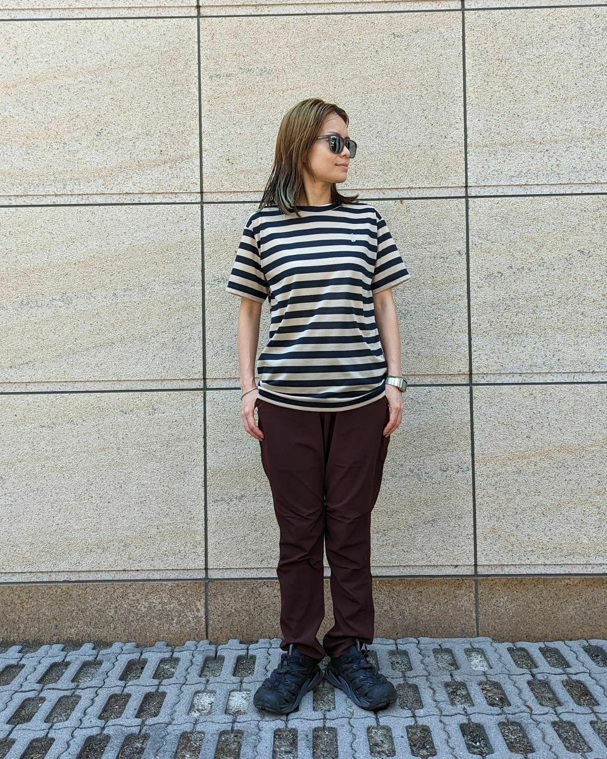 BLACK BRICK Hybrid Merino Border Tee BLACK BRICK Hybrid Merino Border Tee