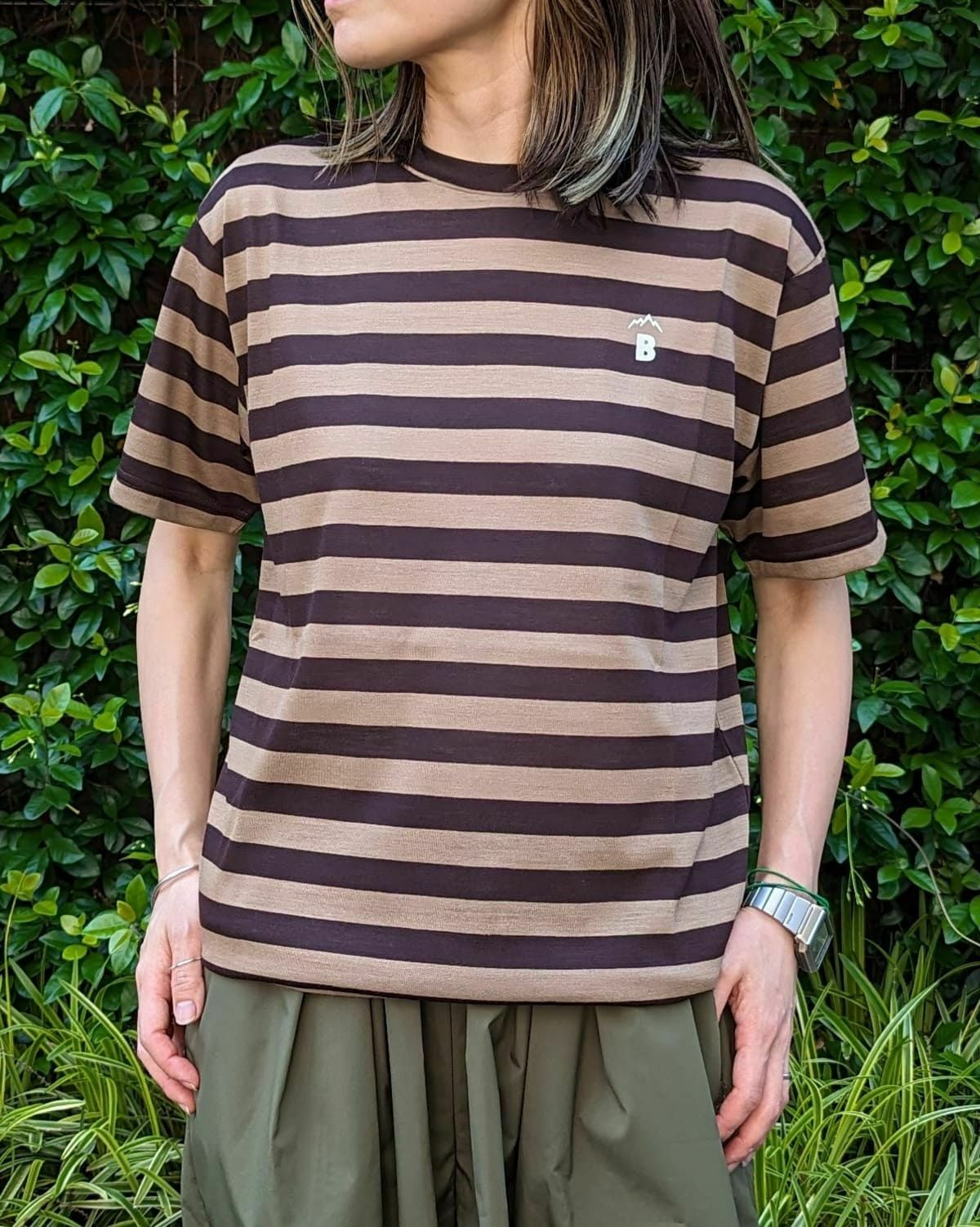 BLACK BRICK / Hybrid Merino Border Tee｜ブラックブリックの通販