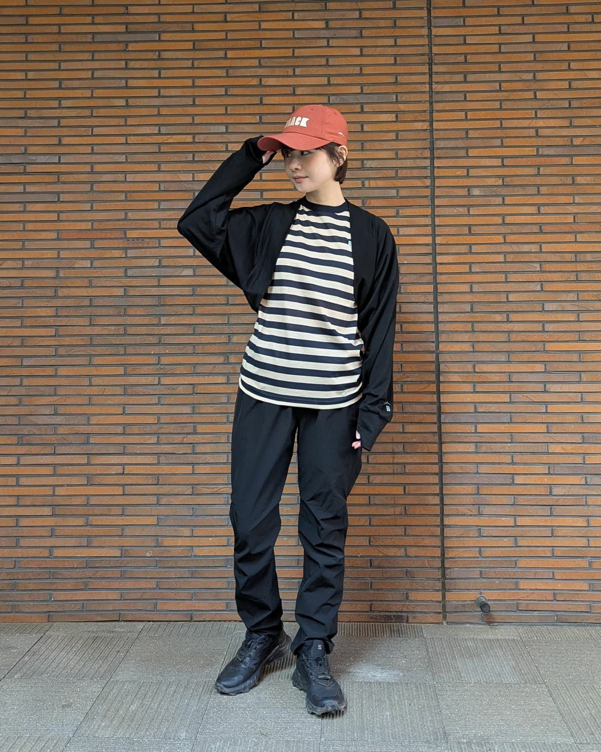 BLACK BRICK Hybrid Merino Border Tee BLACK BRICK Hybrid Merino Border Tee