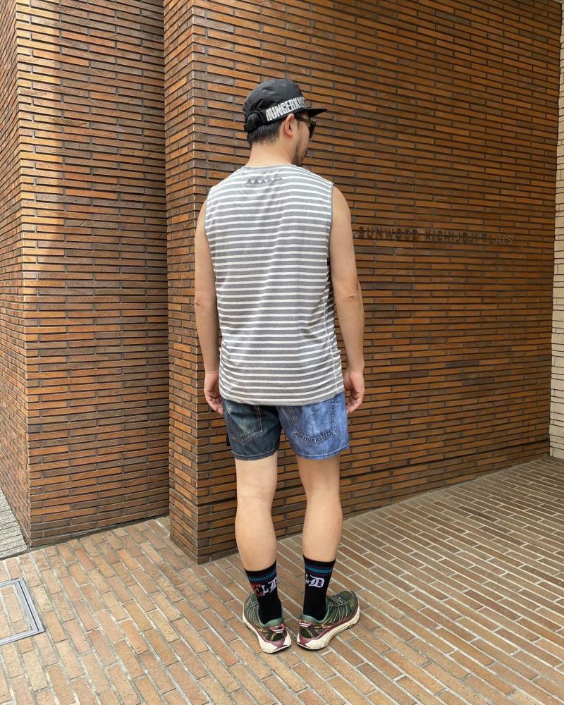 MOUNTAIN MARTIAL ARTS ノースリーブ ネイビーボーダー L Mountain Martial Arts / POLARTEC Border Sleeve-less&#160